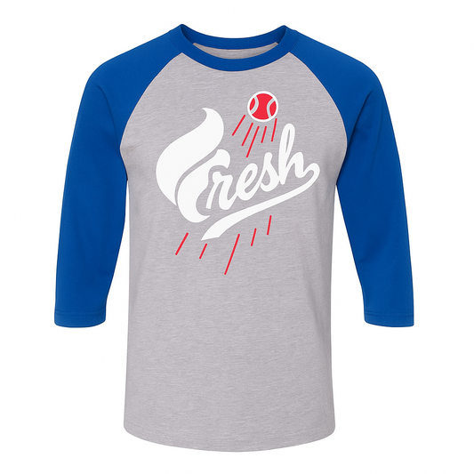 Fresh Baseball Raglan Tee – Royal Blue Sleeves