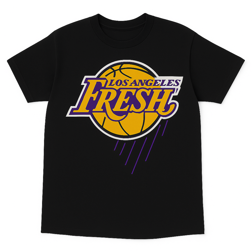 Los Angeles Fresh "Laker Vibes" Tee (Purple &amp; Gold Basketball)